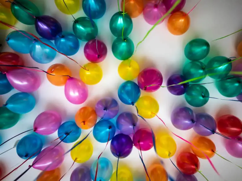 balloons on ceiling