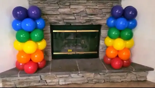 Rainbow Balloon Column
